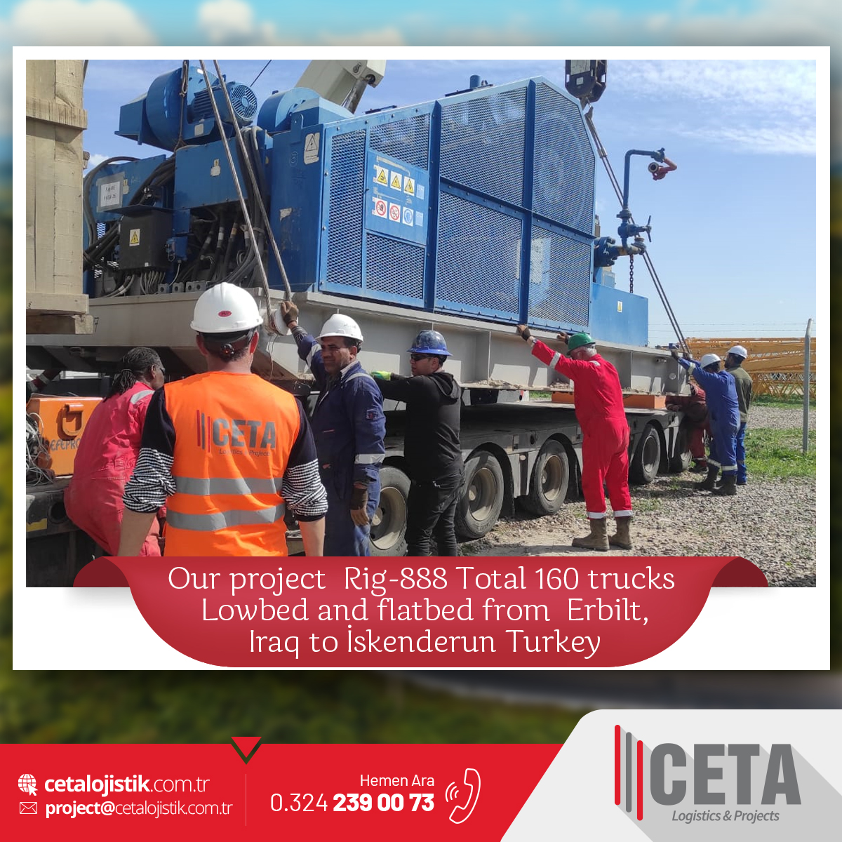 Rig-888 Total 160 trucks Lowbed and flatbed from Erbilt, Iraq to İskenderun Turkey